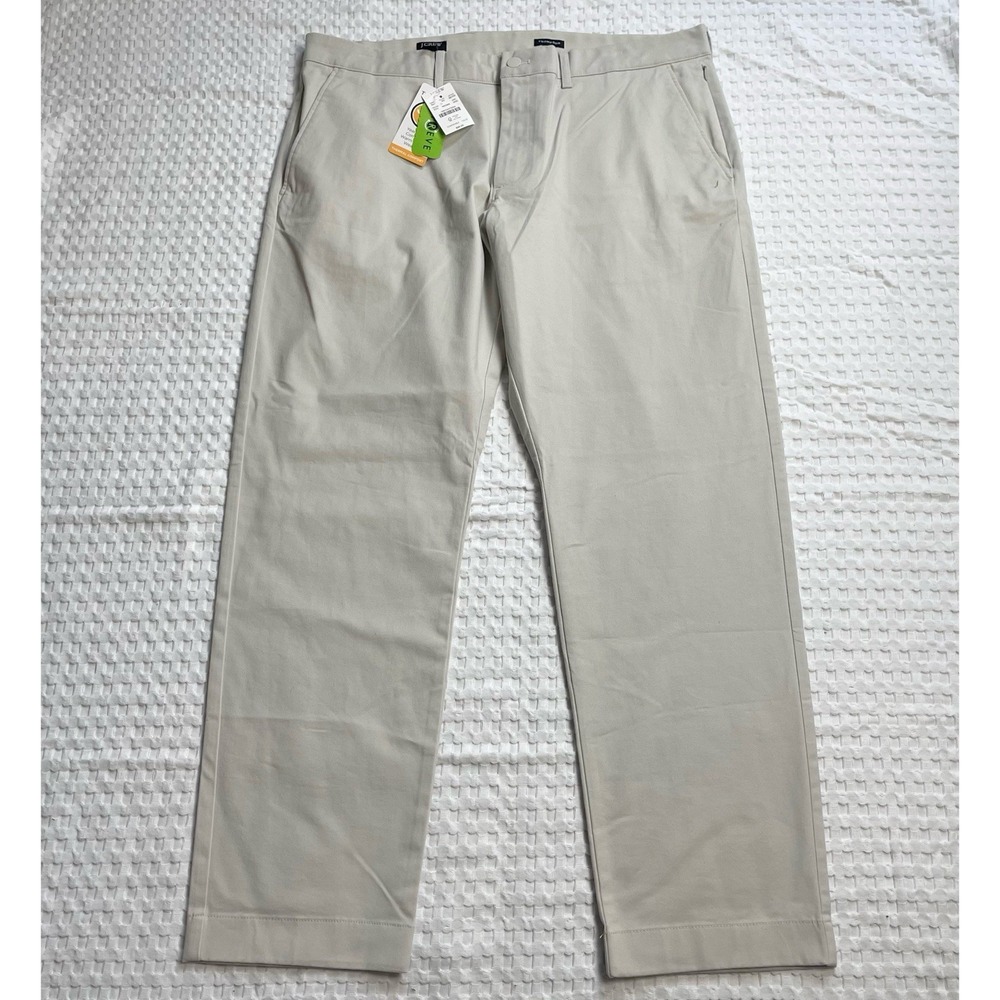 New J.Crew Flex Thompson Pants 36x30 Men's Stone Khaki Chino TruTemp